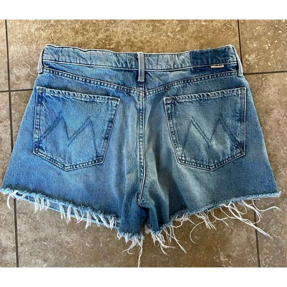 Mother The Skipper Short N' Long Fray Denim Shorts Women's Leap At The Chance 31
